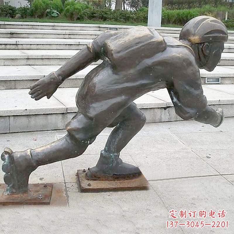 河南小孩滑旱冰广场人物运动雕塑