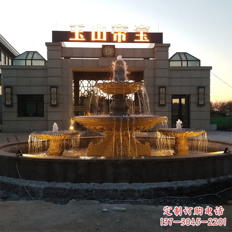 河南小区广场欧式水景石雕喷泉