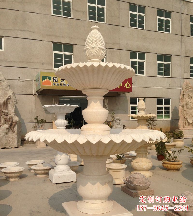 河南小区景观菠萝式喷泉石雕