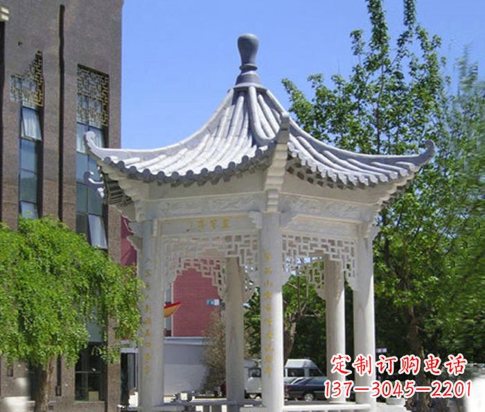 河南小区景观大理石凉亭