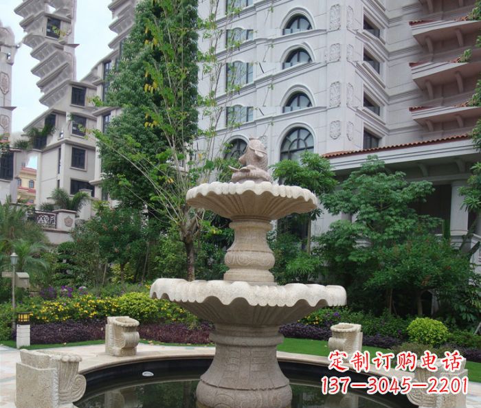 河南小区景观大理石鲤鱼喷泉石雕