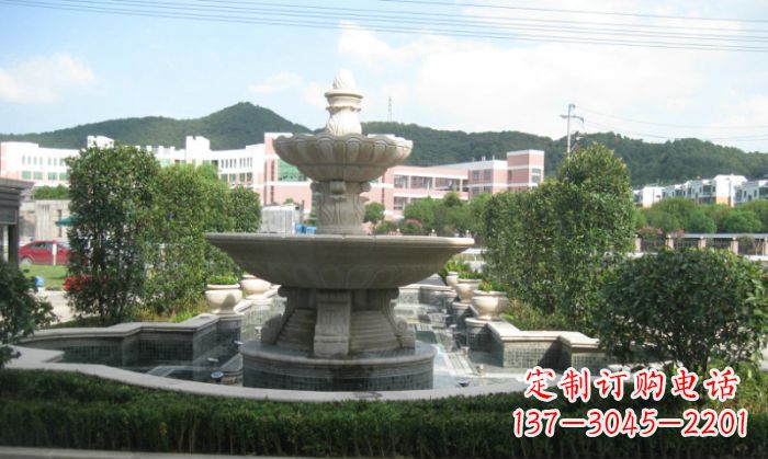 河南小区景观大理石喷泉石雕 (2)