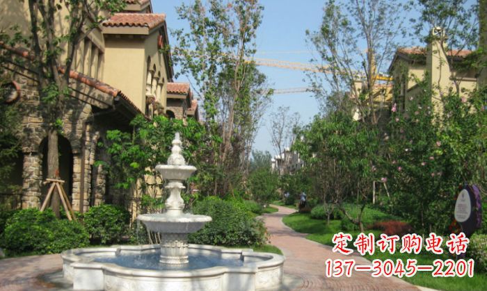 河南小区景观大理石喷泉石雕 (5)