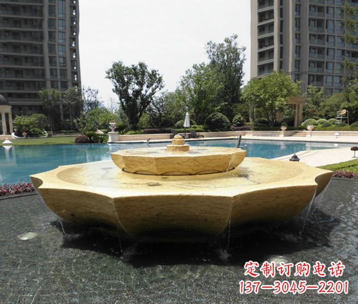 河南小区景观大理石喷泉石雕 (6)