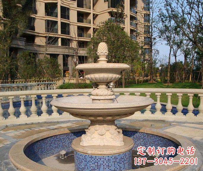 河南小区景观多层喷泉石雕