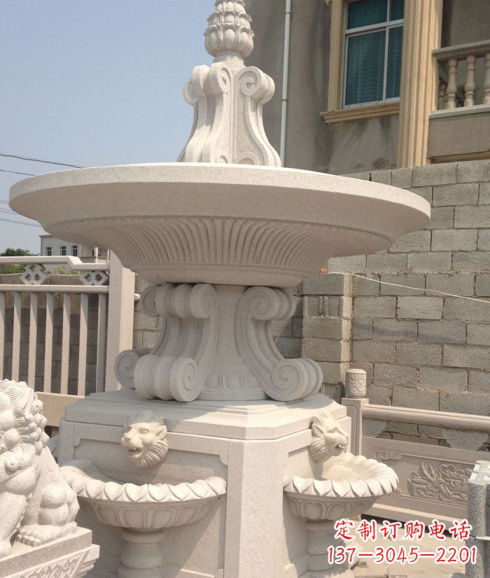河南小区景观汉白玉喷泉石雕