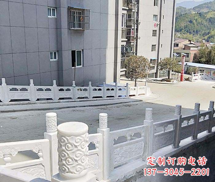河南小区景观汉白玉石雕栏板