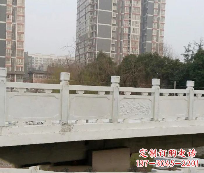 河南小区景观汉白玉石雕栏板 (2)