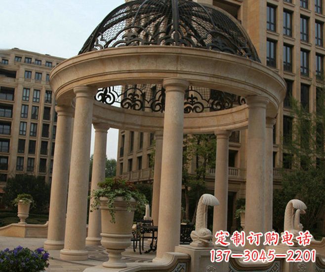 河南小区景观欧式石雕凉亭