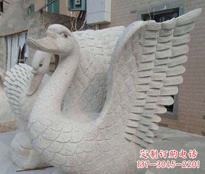 河南小区景观天鹅石雕喷泉