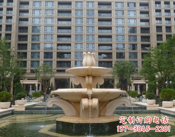 河南小区景观晚霞红喷泉石雕 (2)