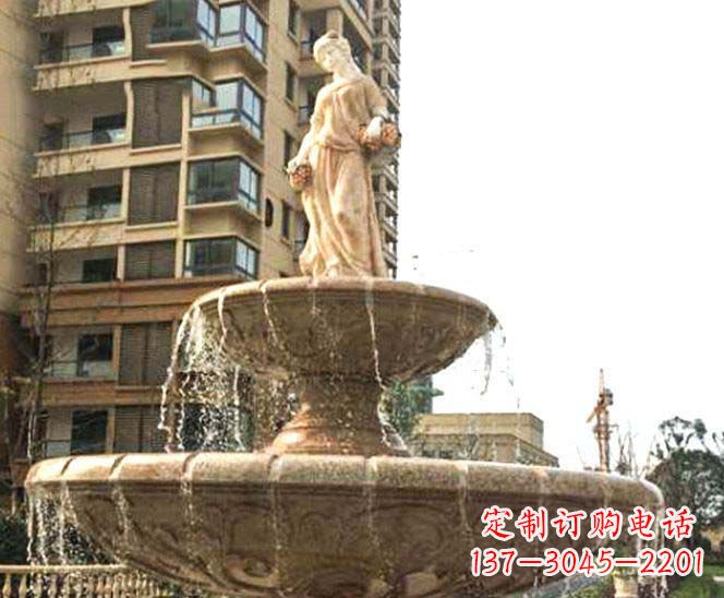 河南小区景观西方女人喷泉石雕