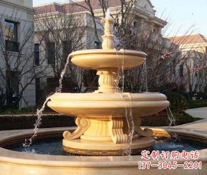 河南小区景观晚霞红喷泉石雕