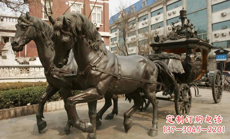 河南小区欧式马车铜雕