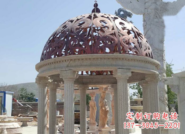 河南小区欧式圆顶凉亭石雕 (3)