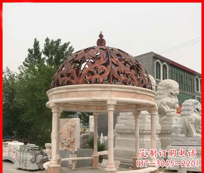 河南小区欧式圆顶凉亭石雕_1