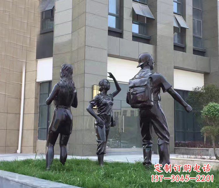 河南小区铜雕美女人物雕塑