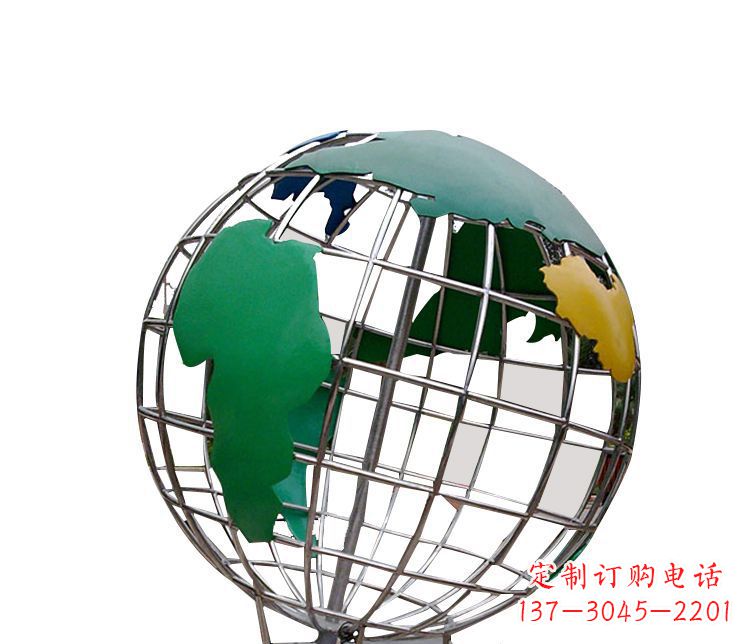 河南校园不锈钢地球仪摆件雕塑