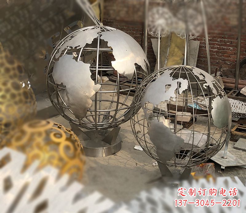 河南校园不锈钢地球仪雕塑112