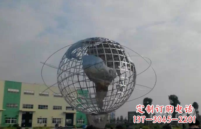 河南校园不锈钢地球仪雕塑222