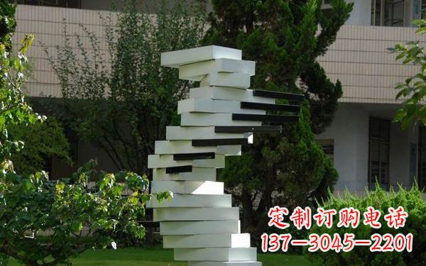 河南校园不锈钢书本雕塑222