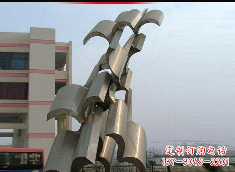 河南校园不锈钢书本景观雕塑
