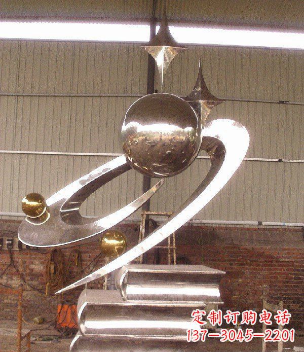 河南校园不锈钢书籍标志雕塑 (2)