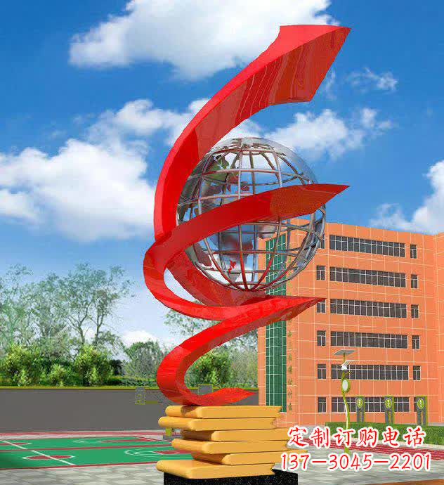 河南校园不锈钢书籍标志雕塑