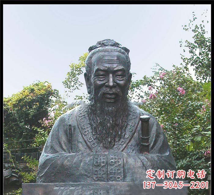 河南校园大型孔子头像铜雕