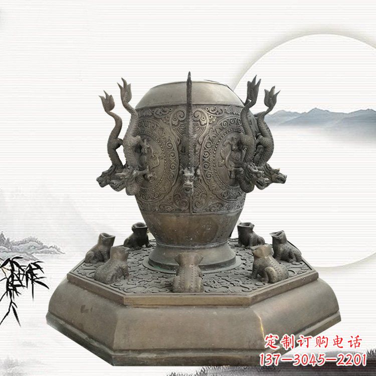 河南校园地动仪铜雕