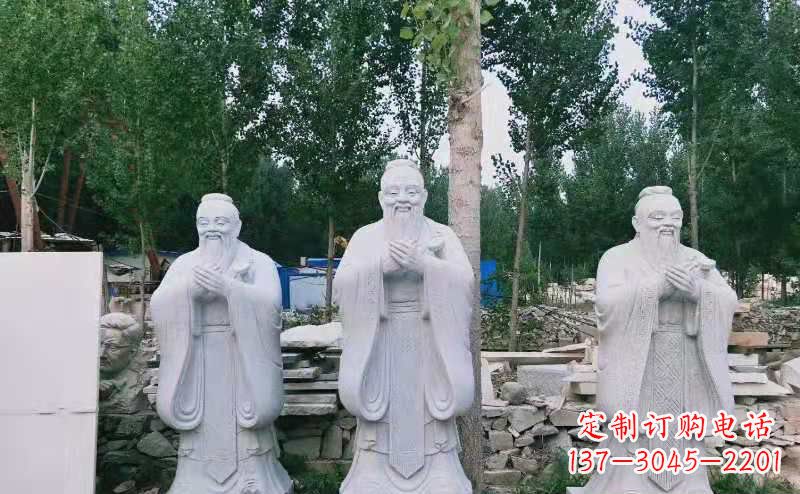 河南校园古代名人伟人孔子石雕
