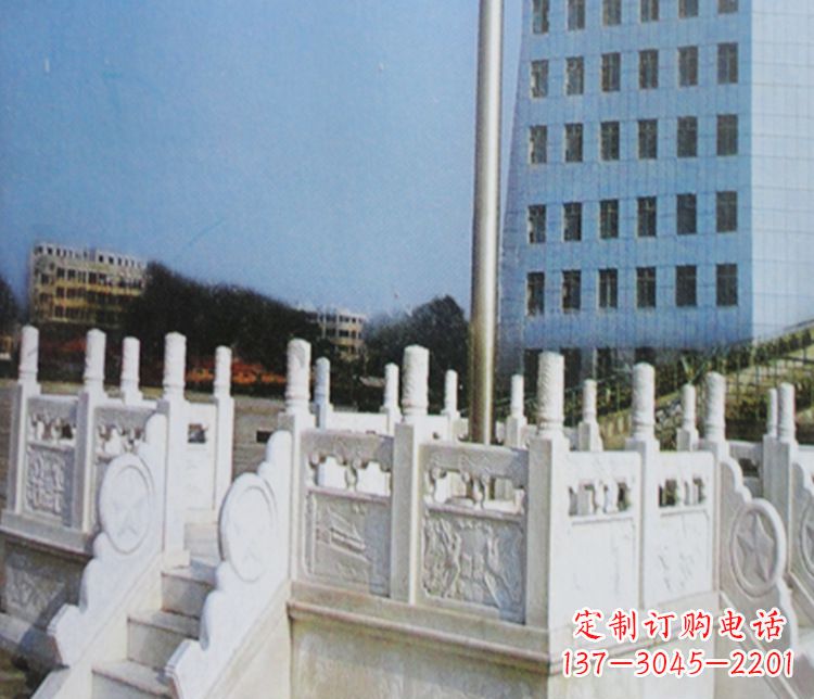 河南校园汉白玉升旗台景观石雕