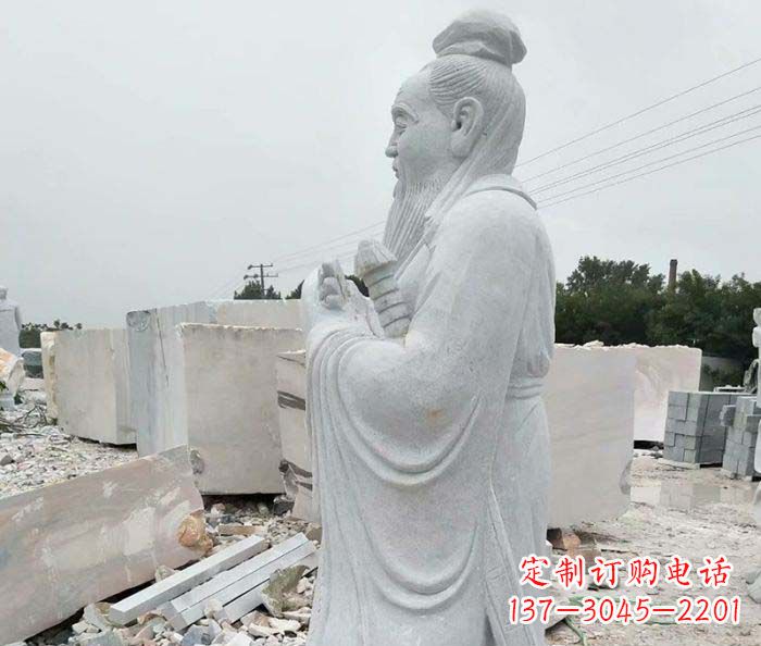 河南校园景观孔子石雕