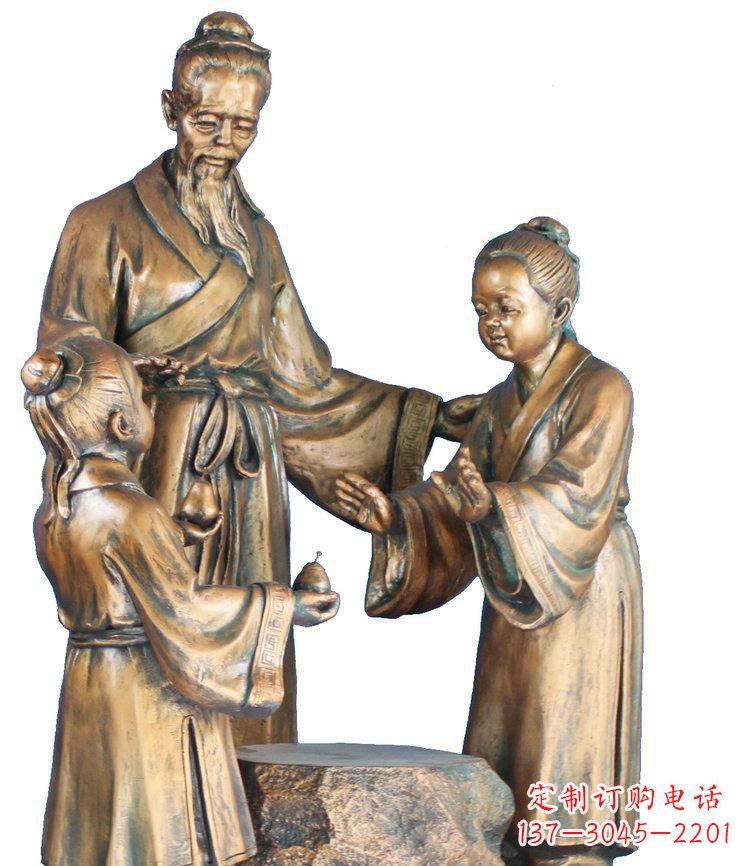河南校园孔融让梨景观铜雕