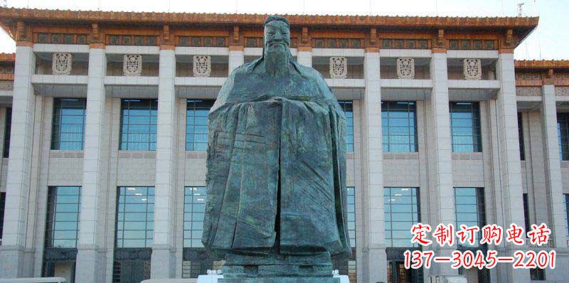 河南校园孔子景观铜雕
