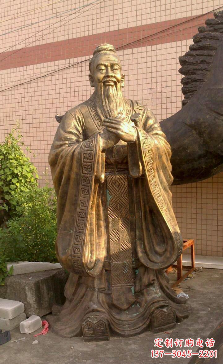 河南校园孔子像人物铜雕