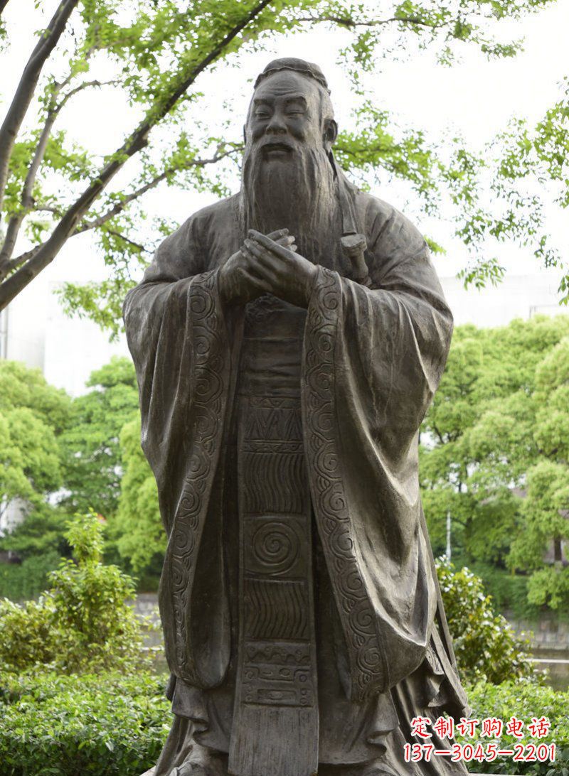 河南校园孔子行教像铜雕 (2)