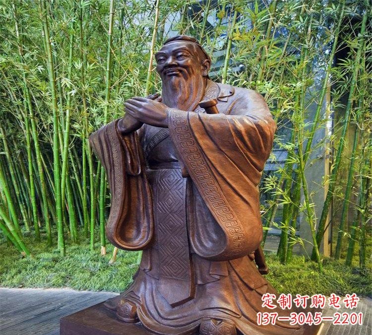 河南校园孔子行教像铜雕
