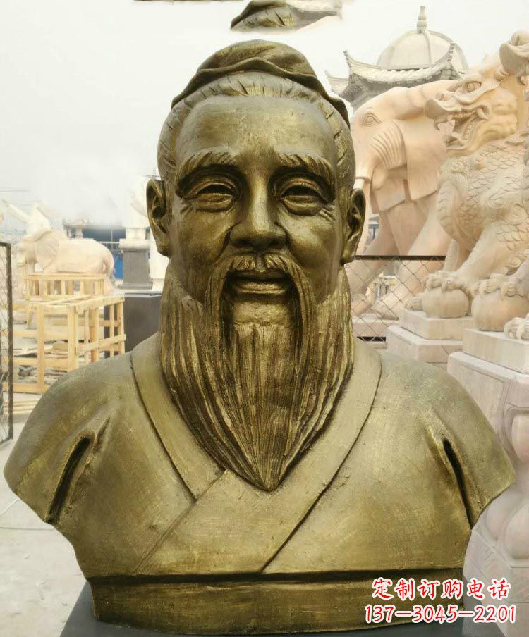 河南校园孔子胸像铜雕