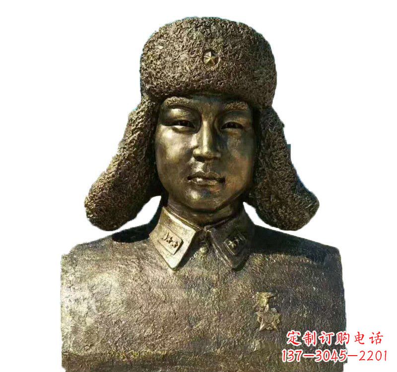 河南校园雷锋头像铜雕