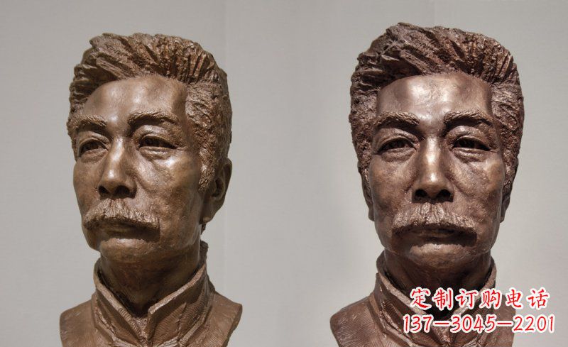 河南校园鲁迅头像名人铜雕