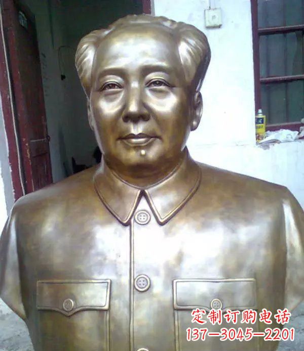 河南校园毛主席胸像伟人铜雕
