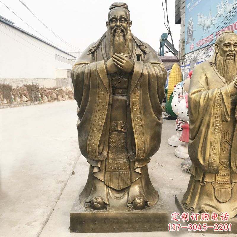 河南校园名人孔子铜雕