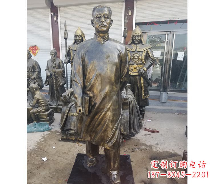 河南校园名人立式陶行知铜雕
