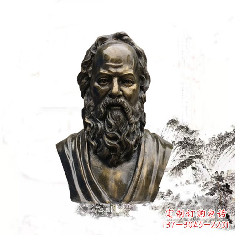 河南校园名人苏格拉底头像雕塑