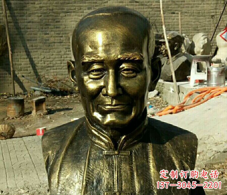 河南校园名人叶圣陶胸像铜雕