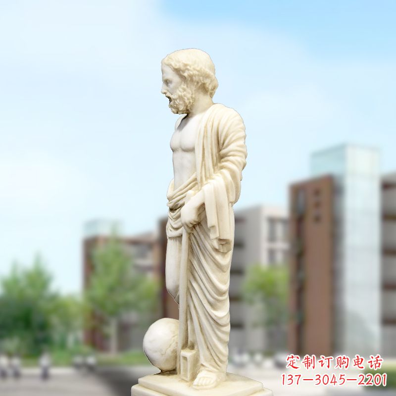 河南校园名人著名物理学家阿基米德石雕塑像