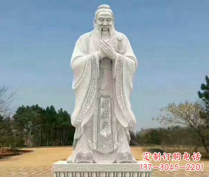 河南校园人物大理石孔子石雕 (2)