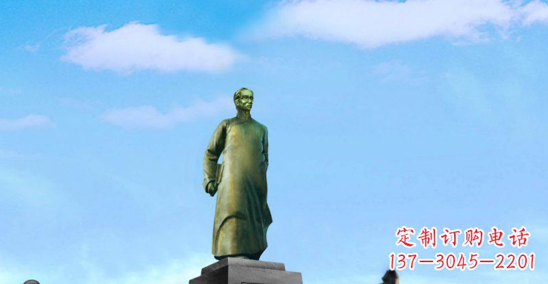 河南校园朱自清近代名人铜雕