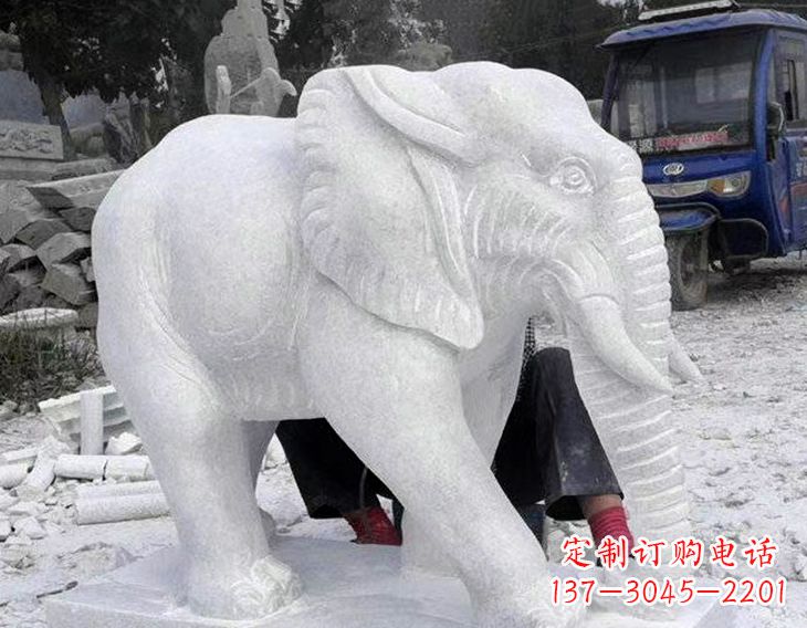 河南写实大象石雕